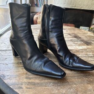 Via Spiga Vera Cuoio Black Leather Ankle Boots